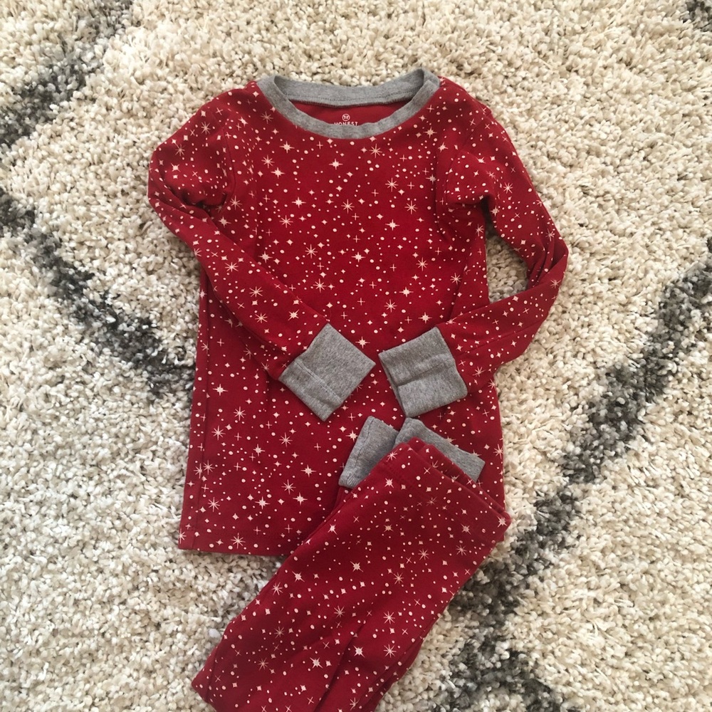 Honest, organic cotton, Starry Red Kids Pajamas size 3T